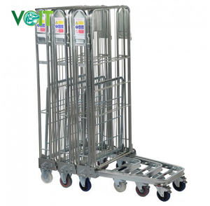 Nestable परिवहन इस्पात जस्ता जस्ती foldable रोल कंटेनर ट्राली - Product Image 3