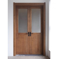 Porte en bois massif, teck, chêne, noyer, placage de bois naturel, grain de bois, portes de luxe à double ouverture, porte intérieure pour maisons, hôtels, villas