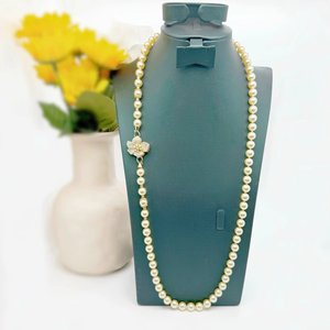 DSCJ Jewelry Factory TRENDY Custom <span class=keywords><strong>925</strong></span> Collar de flores de plata esterlina TRENDY Yellow Seashell Collar de perlas para mujeres - Product Image 6