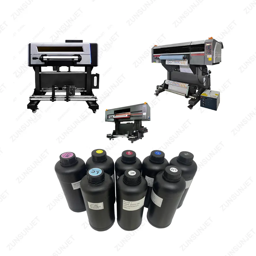 ZS cmyk uv ink (c m y k w v ) uv dtf glue ink and varnish printer printing ink price for printer xp600 i1600 i3200 double