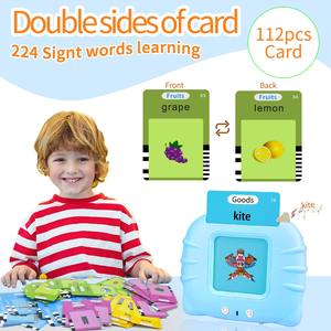YongnKids Azul Educação Infantil Aprendizagem Crianças Brinquedos Educativos Falando audível Inglês Flash Cards Máquina - Product Image 2