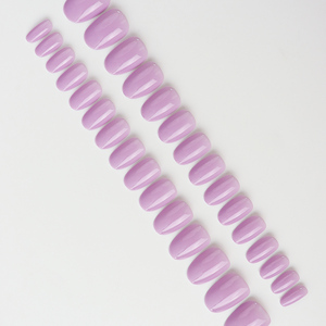 AIERFEI 30 pièces <span class=keywords><strong>lilas</strong></span> violet ovale faux ongles doux violet clair couleur unie <span class=keywords><strong>Gel</strong></span> doux presse sur les ongles en gros pour le commerce de détail - Product Image 3