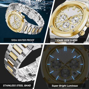 Custom 316L Stainless Steel Case Back Japan Movement High End Wrist Quartz Men Chronograph Watch - Product Image 2