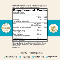 Capsules de supplément de mémoire à la phosphatidylsérine OEM, vitamines B6 et B12 pour le soutien cérébral et la vigilance mentale des adultes, 60 capsules (Nouveau-né)