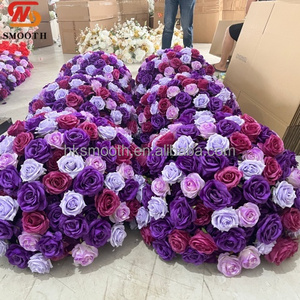 Boule de fleurs artificielles en rose lisse de 70 cm, couleur violette, romantique, faite à la main, haute simulation, centre de table de mariage - Product Image 2