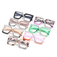 Monturas De Gafas De Marca Pour Femmes Lunettes Facette Avec Diamants Montures Optiques En Gros Femme Lunettes Fra