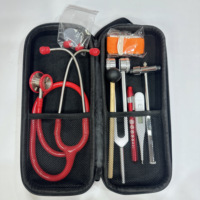 Kit d'examen clinique complet, stéthoscope manuel à double tête en acier inoxydable, ensemble médical portable, étui rigide en EVA, certifié CE