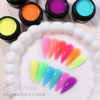 Gel à ongles fluorescent certifié CE, sans HEMA ni TPO, pour vernis à ongles UV, longue tenue, végétalien, en gros