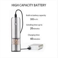 Ensemble de moulins à sel et à poivre électriques, rechargeables par USB, mini, multifonctionnels, fonctionnement à une main, réglage de la grosseur, respectueux de l'environnement