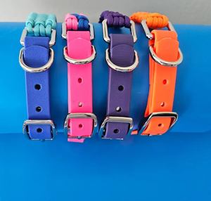 <span class=keywords><strong>Collar</strong></span> de Perro Ajustable con Correa de PVC Resistente y Elegante, Hecho a Mano, con Adaptador de Paracord y Hebilla Niquelada - Product Image 6