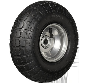 हॉट सेलिंग 4.10/3.50-4 पू पहिए वाले नए फ्लैट-मुक्त पेशेवर निर्माण व्हीलबाररो व्हील रबर नायलॉन - Product Image 1