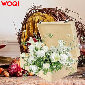 WOQI - <span class=keywords><strong>Caja</strong></span> de Almacenamiento de Joyas de <span class=keywords><strong>Madera</strong></span> <span class=keywords><strong>con</strong></span> Diseño Cuadrado Moderno, Multifuncional, <span class=keywords><strong>con</strong></span> Bisagras, <span class=keywords><strong>Caja</strong></span> de Regalo Hecha a Mano <span class=keywords><strong>con</strong></span> <span class=keywords><strong>Candado</strong></span> - Product Image 4