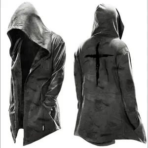 Medieval Gothic Steampunk Style Hooded Windbreaker Retro Assassin Men's Cloak Cosplay Costume for Men