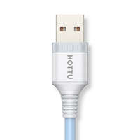 Kabel Pengisi Daya Tipe C Biru Muda USB-A ke Tipe-C 3A untuk Smartphone Tablet Power Bank Mobil Rumah Perjalanan