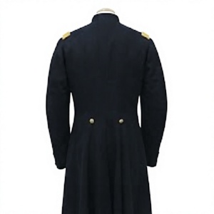 Abrigo de lana vintage para hombre, doble botonadura, con botones grabados, cuello alto, impermeable, uniforme de invierno, reproducción de frac. - Product Image 4
