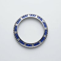 Boîtier de montre personnalisé avec logo, lunette en moissanite, diamants colorés, pièces de montre mécanique automatique de luxe pour hommes
