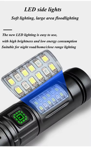 ไฟฉาย LED ขนาดเล็กความสว่างสูง พร้อมไฟด้านข้าง ชาร์จซ้ำได้ สำหรับใช้ในบ้านกรณีฉุกเฉิน แบตเตอรี่ใช้งานได้ยาวนาน - Product Image 4