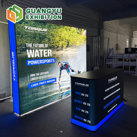 Support de bannière pop-up en tissu LED, stand d'exposition, toile de fond de salon professionnel, mur multimédia, photomaton, bannière pop-up, boîte à lumière LED
