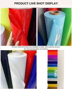 Film transparent fluorescent transparent de couleur PVC matériau d'emballage étanche pour sac à main Film transparent coloré en PVC Film PVC