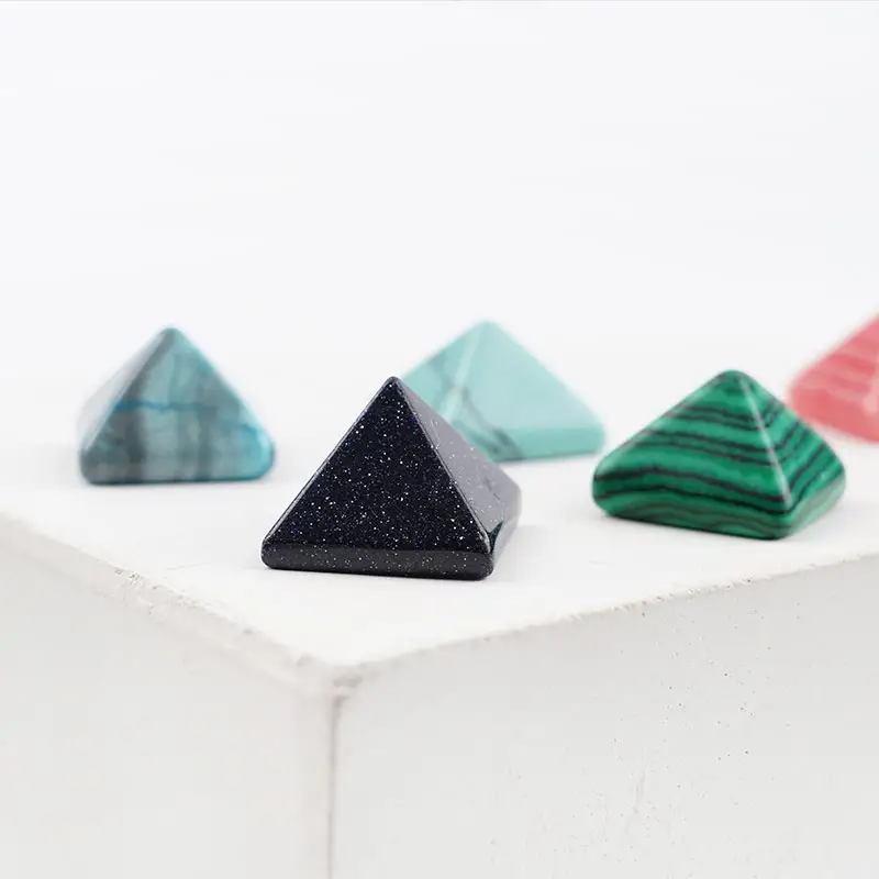 Crystal Loose 7 Chakra Reiki Mini Pyramids Organite Gemstone Clear Quartz Crystal Pyramid