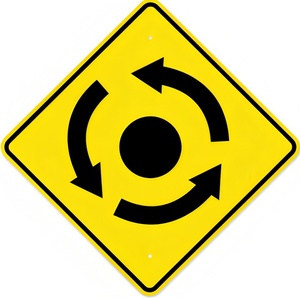 <span class=keywords><strong>Panneau</strong></span> de signalisation routière pour rondel, 24 x 24 pouces, en aluminium inaltérable, résistant à la décoloration, pour extérieur, signalisation graphique de sécurité routière - Product Image 1