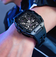 Nouvelle montre mécanique automatique carrée, personnalisée, en acier inoxydable noir, 43 mm, montre de luxe pour homme, montre de haute qualité, cadeau