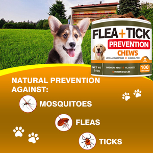 Comprimés à mâcher anti-puces et anti-tiques pour animaux de compagnie, en stock, protection quotidienne non toxique contre les puces, les tiques et les insectes piqueurs - Product Image 4