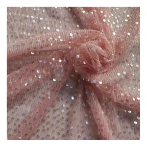Realeft — jupe pour filles, en nylon brillant, plis, 0.5CM, tissu tulle brodé à trou unique, paillettes, HG0317