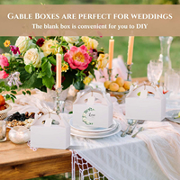 Blanc Portable Gable Box Fête De Noël Boulangerie Doux Emballage Papier Faveur De Mariage Boîte De Bonbons Sucrés