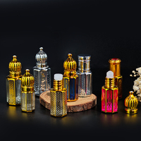 Panas kreatif bentuk unik dilapisi kaca parfum botol perjalanan kosmetik Arab Oud parfum minyak Attar botol rol kaca