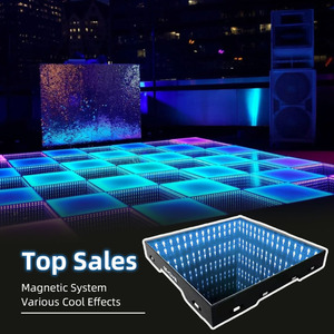 DMX512 Control IP67 Waterproof Outdoor Interactive Moving Colorful Wedding Disco LED Dance Floor 3D Tiles RGB Colors for Rental - Product Image 1