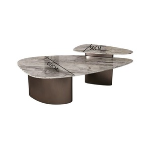 Tavolino <span class=keywords><strong>da</strong></span> Caffè Moderno e Semplice in Acciaio Inossidabile e Pietra Sinterizzata, Decorativo di Lusso Italiano per Soggiorno, Appartamento e Hotel - Product Image 5