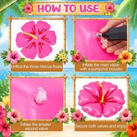 76x22cm Aufblasbare Hibiskus-Blumen-Poolliege für Kinder & Erwachsene – Hawaiianische Deko-Pool-Liege für Schwimmen, Strand & Luau-Feiertage