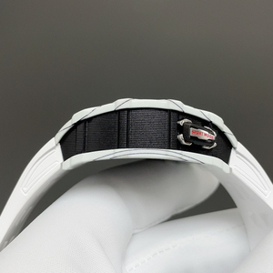 Luxury 35-03 Carbon Fiber Sports <b>Watch</b> Tonneau <b>Skeleton</b> Design White Rubber Strap Men's <b>Automatic</b> Mechanical <b>Watch</b> - Product Image 1