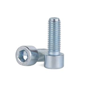Vis à tête cylindrique hexagonale M6 en acier zingué bleu, classe 10.9, vis combinée - Product Image 5