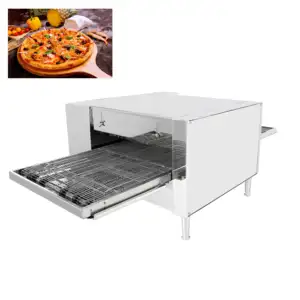 Transportador de cadena automático, horno de pizza, máquina de panadería, horno rotatorio para hornear