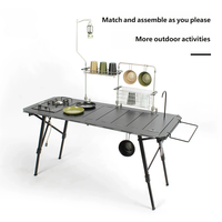 Table pliante tactique multifonctionnelle en alliage d'aluminium portable pour le camping en plein air, la restauration, le pique-nique, la cuisine et les barbecues