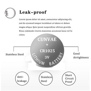 3Vボタン電池CR10251025 CR2025 CR2032CR1220セルコインリチウム電池時計用電子玩具リモコン - Product Image 5