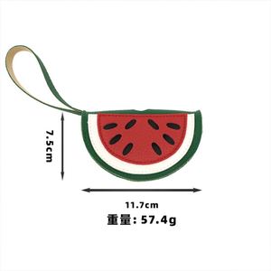 Porte-sacs à déjections canines en cuir PU, support portable pour sacs à déchets pour animaux de compagnie, mignon en forme de fruit (pastèque) - Product Image 2