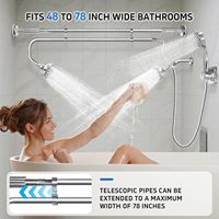 Ensemble de douche à main en acier inoxydable double pressurisé, avec barre coulissante et finition chromée, pour montage mural, pour une expérience de douche intense et transfrontalière