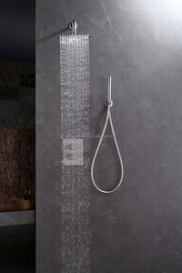 Ensemble de système de <span class=keywords><strong>douche</strong></span> gris pistolet avec tête de pluie ronde de 10 pouces et robinet à main - Product Image 5