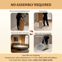 VERNSSY Cadre de lit moderne sans structure, rembourré et modulaire en tissu, gain de place, emballage compressé sous vide, sans assemblage, garantie 5 ans