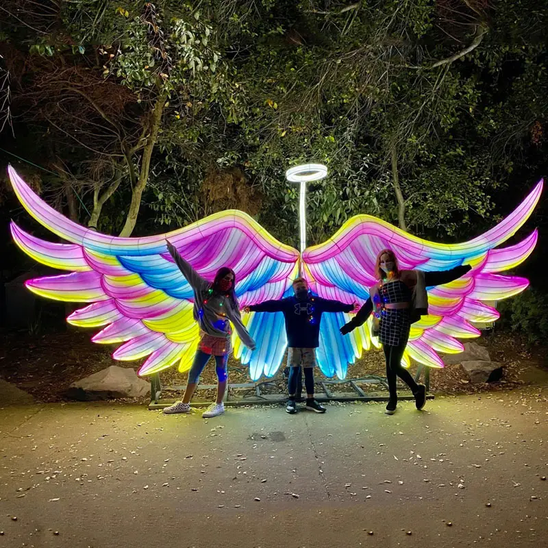 SGLF06 outdoor decoration lantern Angel wings silk lantern festival for Interactive photo