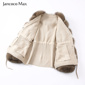 Cardigans de haute qualité Style <span class=keywords><strong>court</strong></span> pull manteau femmes Cardigan tricoté avec fourrure de renard - Product Image 5