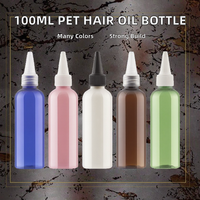 Bouteille Boston en PET de 100 ml (3,3 oz) pour cosmétiques, sérums, huiles capillaires, avec bouchon à vis et impression sérigraphiée, pour nettoyants visage - Vente en gros