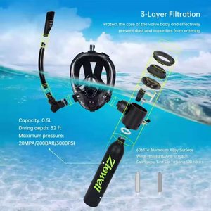 Bouteille d'air portable de 0,5 L pour la plongée avec masque, réservoir d'oxygène <span class=keywords><strong>sous</strong></span>-<span class=keywords><strong>marin</strong></span>, équipement anti-buée pour la natation, pour adultes et enfants - Product Image 3