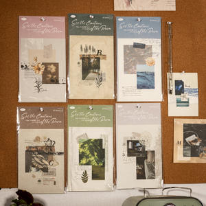 10 Hojas/paquete de Papel <span class=keywords><strong>para</strong></span> Manualidades de Gran Formato, Serie 'Sentiendo las Emociones de la Poesía', Tema Retro - Product Image 1