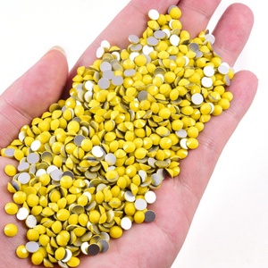 Strass en verre Oleeya à dos plat, non thermocollants, couleurs unies, tailles SS6-SS30, pour décorations de gobelets - Product Image 4