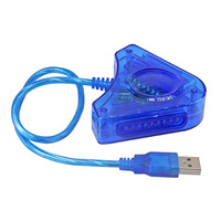 Adaptador Divisor de Cable USB para Control de PS2 a PC para Juego de Dos Jugadores (Triángulo Azul)