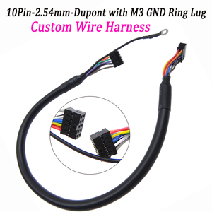 OEM Lengte Kabelboom Beide Einden 10-pins 2.54mm Pitch Dupont Connector Met M3 GND Ring Lug Aarding Kabel voor Industriële Module - Product Image 1
